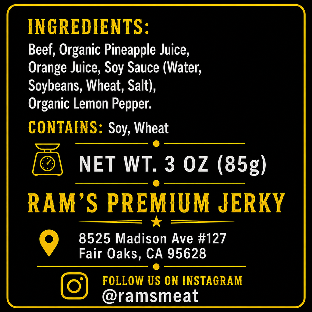 Lemon Pepper Beef Jerky – Bright Citrus & Black Pepper